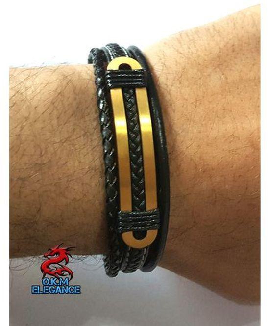 Genuine Leather Bracelet And Stainless Steel From Elegance.O.K.M
