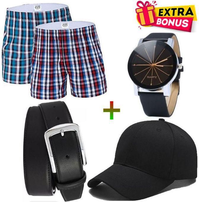 Fashion 2 Pure Cotton Men's & Boy's Boxers Shorts /Underwear – Assorted + F.ValueGifts