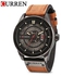 Curren 8301 Men Leather Wristwatch - Brown