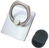 Finger Ring Grip Holder and Stand for Mobile Phones and Tablets (with Car-Mounted Hook), Silver