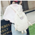 Universal Women Girls Pig Backpack Cute Piggy Canvas Student Shoulder School Bag Rucksack White