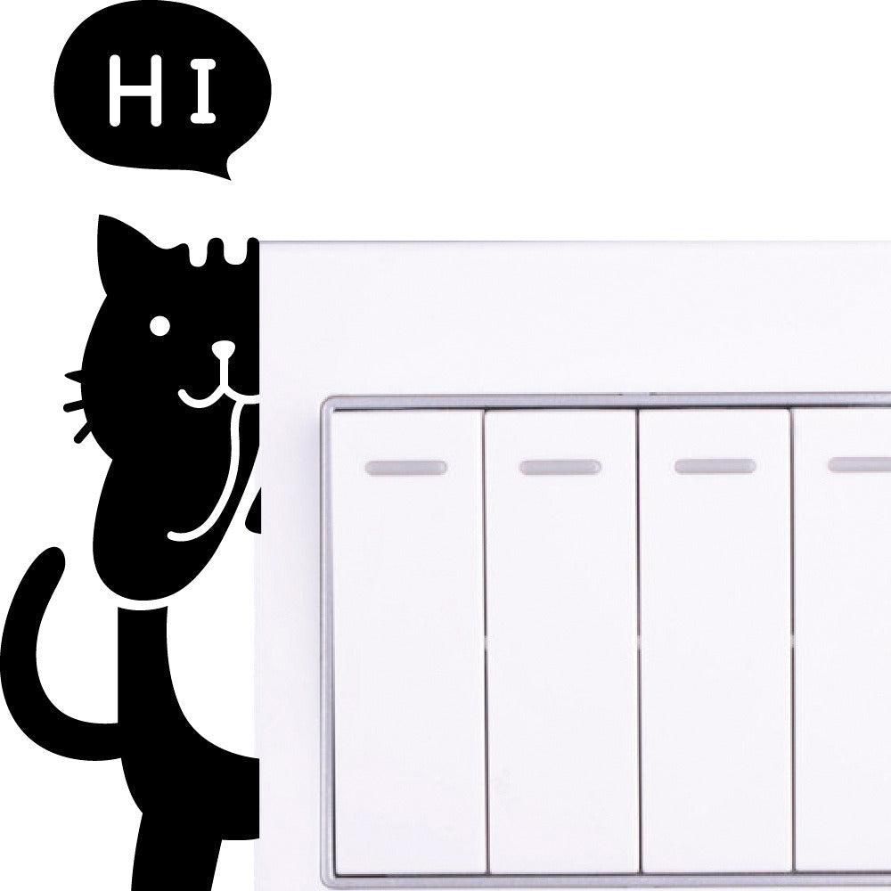 Small Cat Switch Wall Decal Sticker