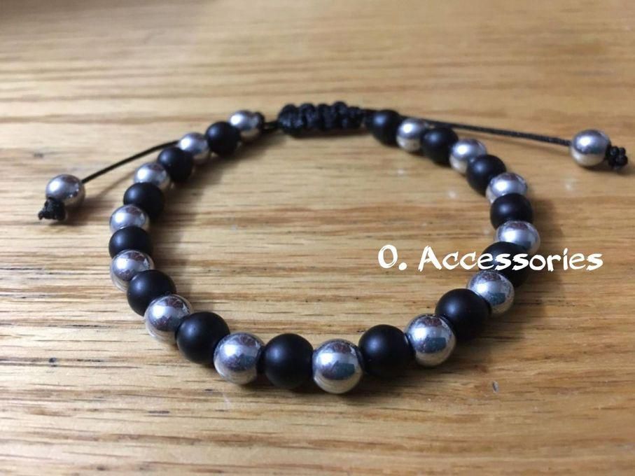 O Accessories Bracelet Black Of Onex Stones Matte& Hematite _macrame