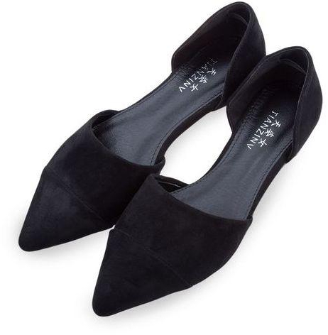 Fashion Women Shollow Mouth Ldies Flat Shoes - Full Black