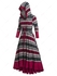 Plus Size Lace Up Ethnic Figure Print Hooded Sweater Dress - 4x | Us 26-28