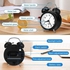 Old Fashioned Alarm Clock With Backlight, Retro Non-Ticking Desk Clock (Black) Large Size