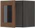 METOD Wall cabinet with glass door - black Enköping/brown walnut effect 40x40 cm