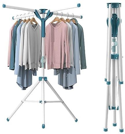 Cestbella Clothes Drying Rack Tripod Clothes Hanger Rack Foldable Portable Garment Laundry Drying Rack Stainless Steel Adjustable High Capacity with 4 Branches for Indoor Outdoor, Saving Space