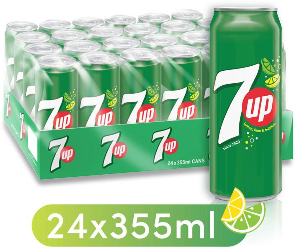 7UP Carbonated Soft Drink, Cans, 24 x 355 ml