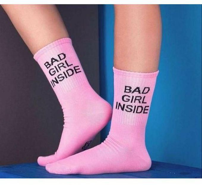 BAD GIRL IN SIDE Socks High Quality