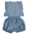2-7 سنة الصيف أطقم ملابس بنات أزرق طفل ملابس صيفية الفتيات أطقم قطعتين