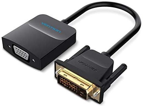VENTION DVI to VGA Adapter, DVI-D (24+1) Male to VGA Female Adapter Supporting 60Hz and 3D for DVI systems to connect to VGA displays (ABS)