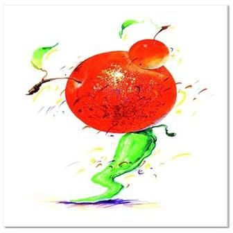 Decorative Wall Painting With Frame Red/Green/Blue 34x34centimeter