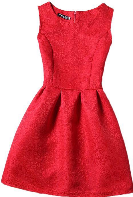 Red Cotton Special Occasion Dress For Women