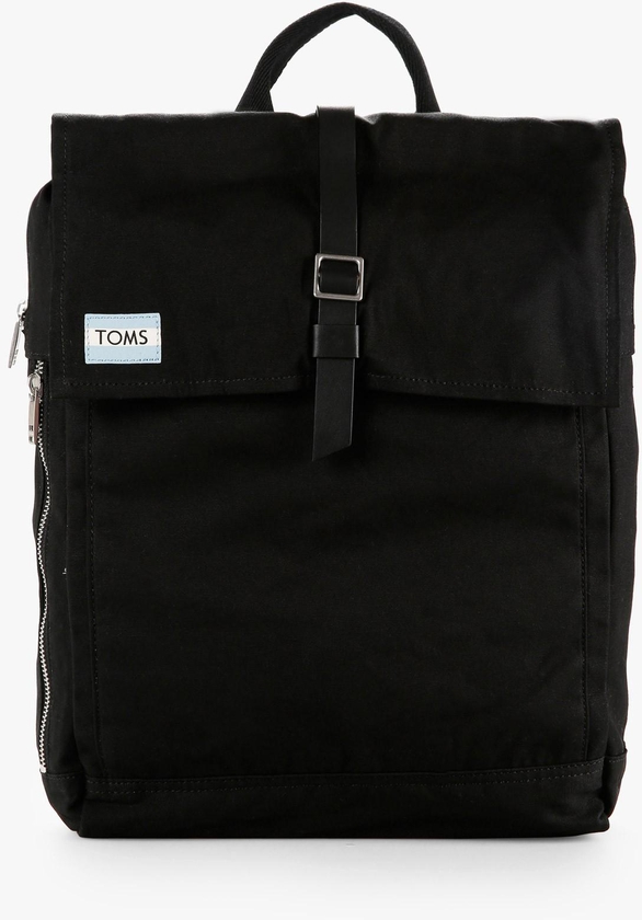 Black Utility Canvas Trekker Backpack