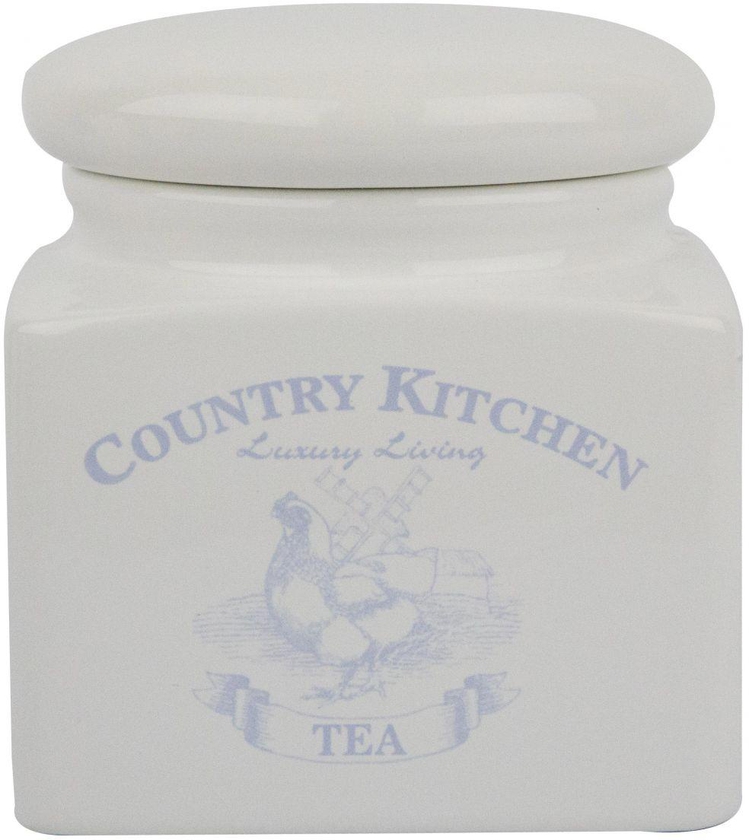 Country Kitchen Tea Canister by Top Trend , White , TTP-104