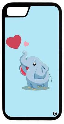 غطاء حماية مطبوع ايفون 6S رسمة الفيل الأزرق