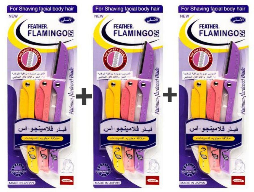 Flamingo Feather Razor For Face & Body Shaving - 9 Pcs