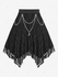 Plus Size Mesh Textured Layered Moon Chain Tassel Asymmetric Skirt - M | Us 10
