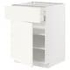 METOD / MAXIMERA خزانة قاعدة مع درج/باب, أبيض/Sinarp بني, ‎60x60 سم‏ - IKEA