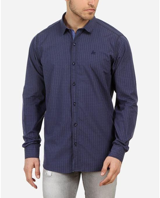 Andora Casual Long Sleeves Shirt - Navy Blue