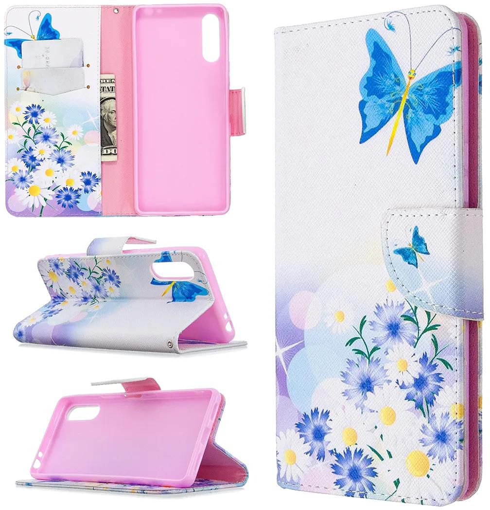 Sony Xperia L4 Case, Flip PU Leather Wallet Phone Bag Cover for Sony Xperia L4 - Flower Butterfly