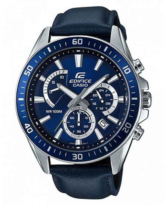 Casio EFR-552L-2AVUDF Leather Watch - For Men - Blue