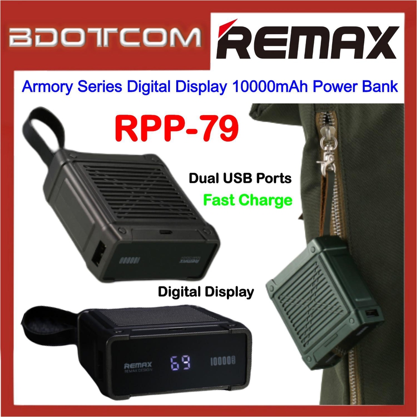 Remax RPP-79 Digital Display Dual USB Ports Power Bank for Samsung