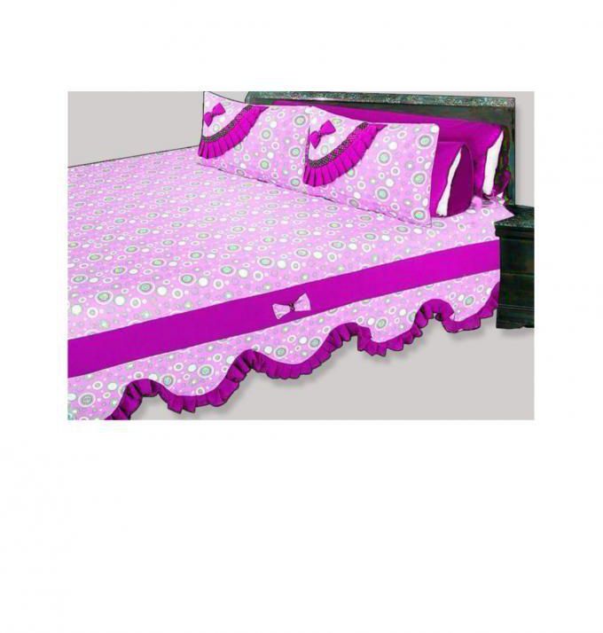 Foam River Funka Cotton Bed Sheet Set - 5 Pcs - Purple