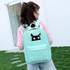 Neworldline 3 Sets Women Girl Cat Animals Travel Backpack School Bag Shoulder Bag Handbag-Green