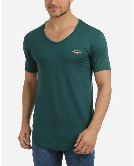 Momo Plain T-shirt V-neck - Dark Green