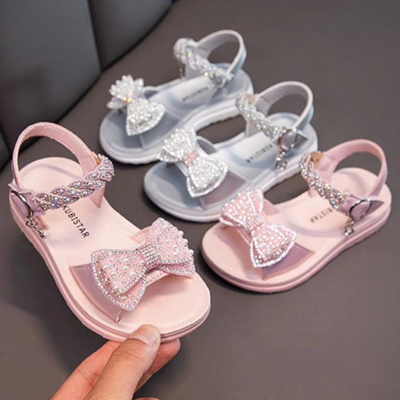 Kids Shoes Girls' Shoes Sandals New children's princess shoes for elementary school students, soft soles, middle and large children's girls' beach shoes, girls' sandals