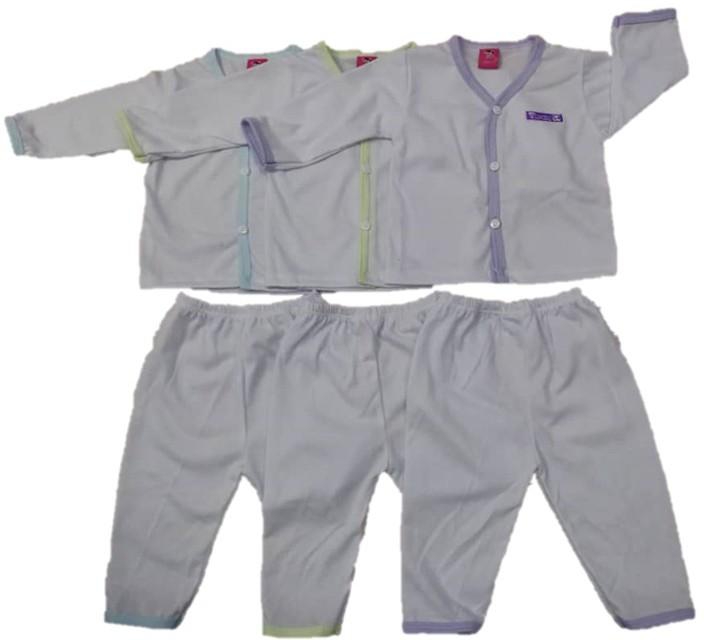 Set of 6 Pcs Newborn Long Button Shirt with Short Pants - 36 Series