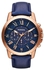 Fossil FS4835 Leather Watch - Blue