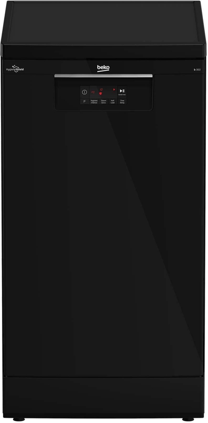 Beko Digital Slimline Dishwasher Half Load - 10 Persons - 5 Programs - 45 cm - Black - BDFS15020B