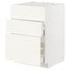 METOD / MAXIMERA Base cab f sink+3 fronts/2 drawers, white/Voxtorp walnut, 60x60 cm - IKEA