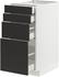 METOD / MAXIMERA Base cab 4 frnts/4 drawers - white/Nickebo matt anthracite 40x60 cm