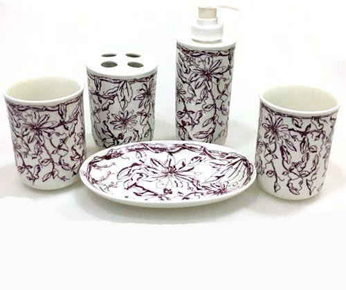 Accessories kit for The Bathroom , Ceramic , White