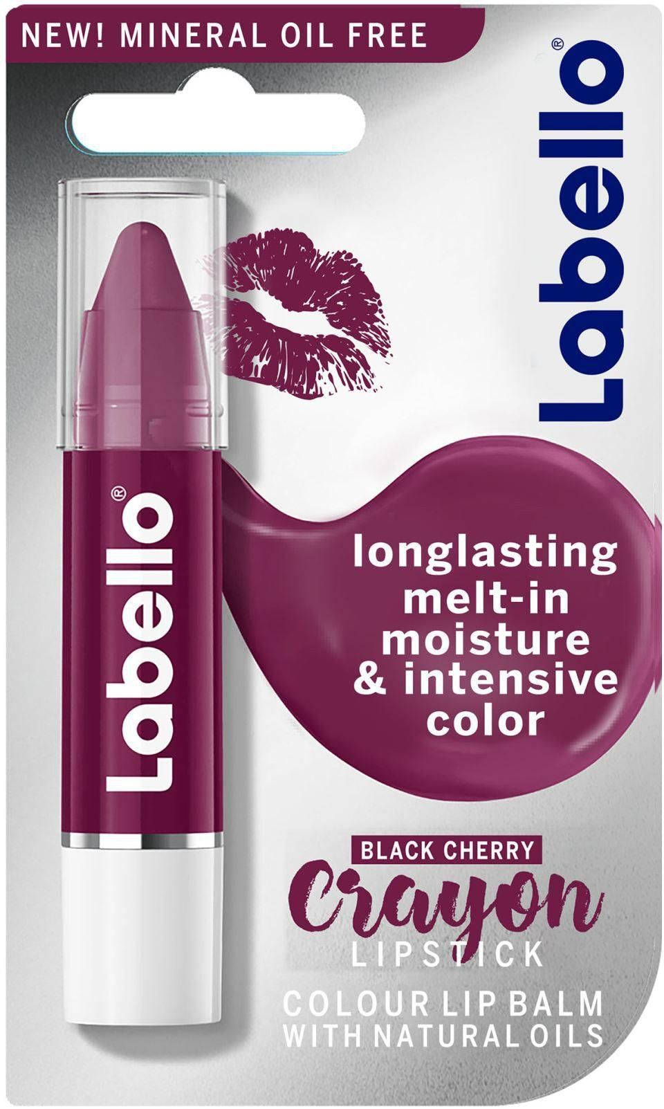 Labello Lipstick Crayon Colour Lip Balm Black Cherry 3g