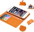 Book Flip Synthetic Cloth Skin Leather Case For iPhone 6 6S - Orange