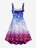Plus Size Ombre Bubble Star Glitter Sparkling Sequin 3D Print Tank Party New Years Eve Dress - 4x