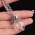 Filigree Leaf Glass Ball Dandelion Necklace - Silver