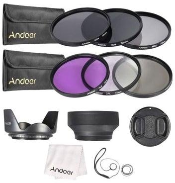 Camera Lens Filter Kit Black/Clear/Purple