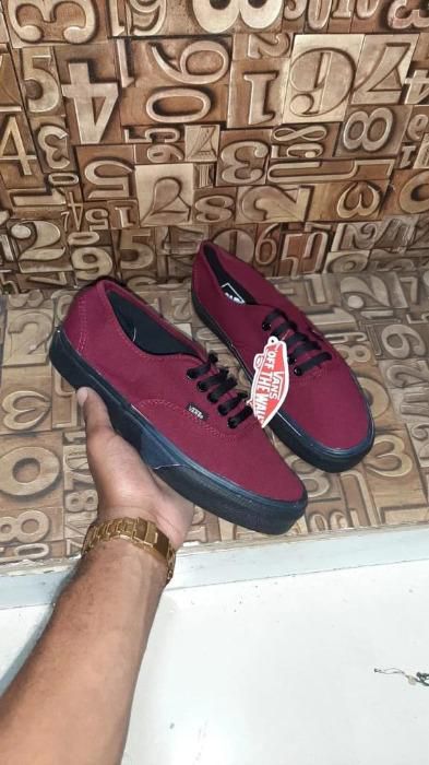 Brand New Maroon Black Sole Vans Off the Wall for Women.