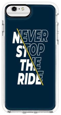 غطاء حماية من سلسلة إمباكت برو بطبعة عبارة "Never Stop The Ride" لهاتف أبل آيفون 6S بلس/6 بلس أزرق / أبيض