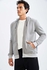 Defacto Man Young Slim Fit Hooded Long Sleeve Knitted Cardigan - Grey