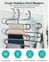 Generic 5 Layers S Shape Stainless Steel Clothes Hangers