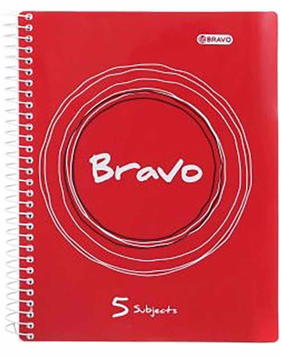 Bravo A4 Notebook - 5 Subject - 200 Sheets - Red