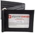 Alpine Swiss Black Leather For Men - Trifold Wallets