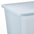 RYKTA Storage box with lid - transparent grey-blue 36x50x35 cm/44.5 l